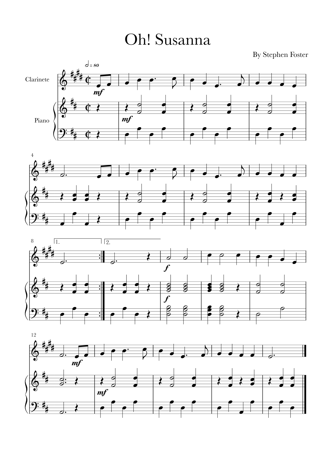 Oh! Susanna (arr. Glauco Fernandes)