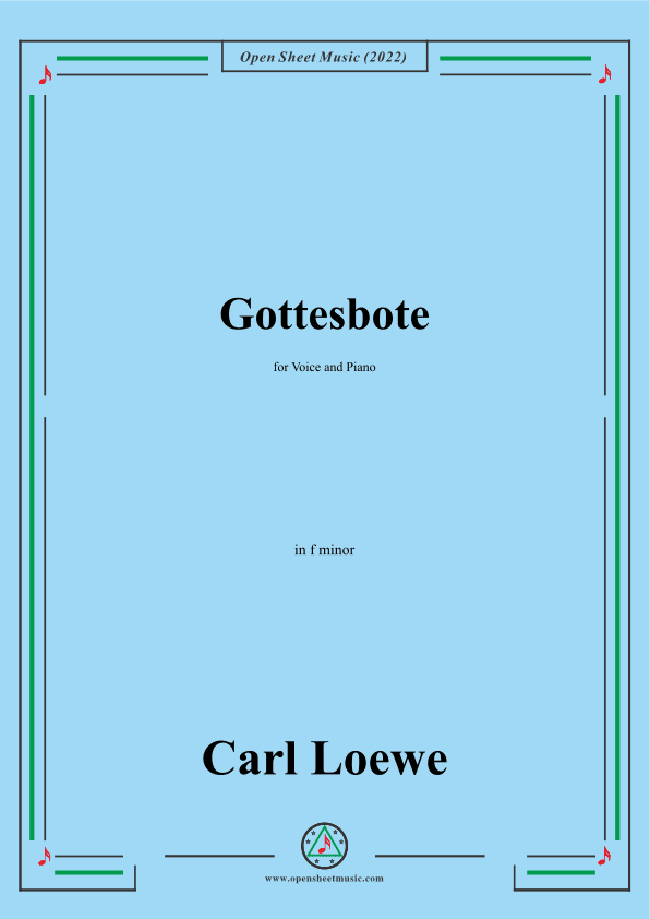 Loewe-Gottesbote,in f minor,for Voice and Piano (arr. OSM Press)