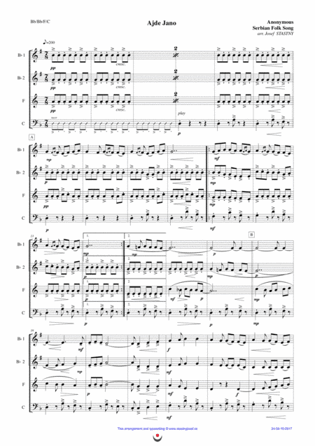 Ajde Jano (arr. Josef STASTNY)
