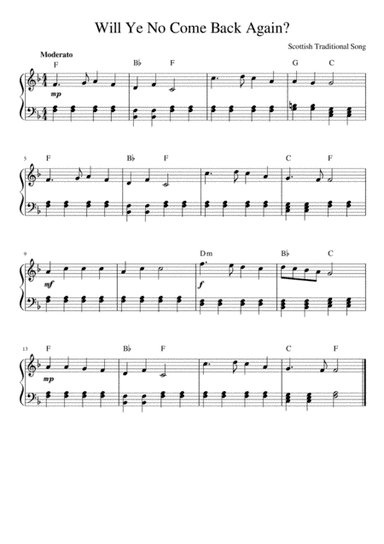 Will Ye No Come Back Again? (arr. Kaiserin Rebecca)