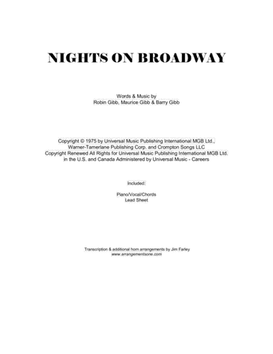 Nights On Broadway (arr. Jim Farley www.arrangementsone.com)