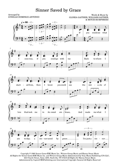 Sinner Saved By Grace (arr. Lynelle Domingo-Antonio)