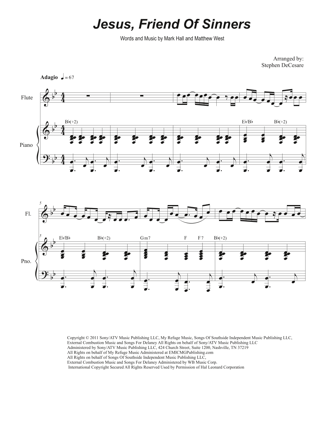 Jesus, Friend Of Sinners (arr. Stephen DeCesare)