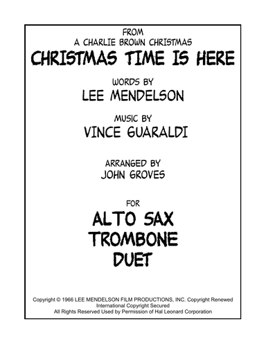 Christmas Time Is Here (arr. John Groves)