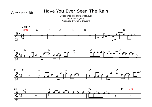 Have You Ever Seen The Rain? (arr. Josiel Oliveira)