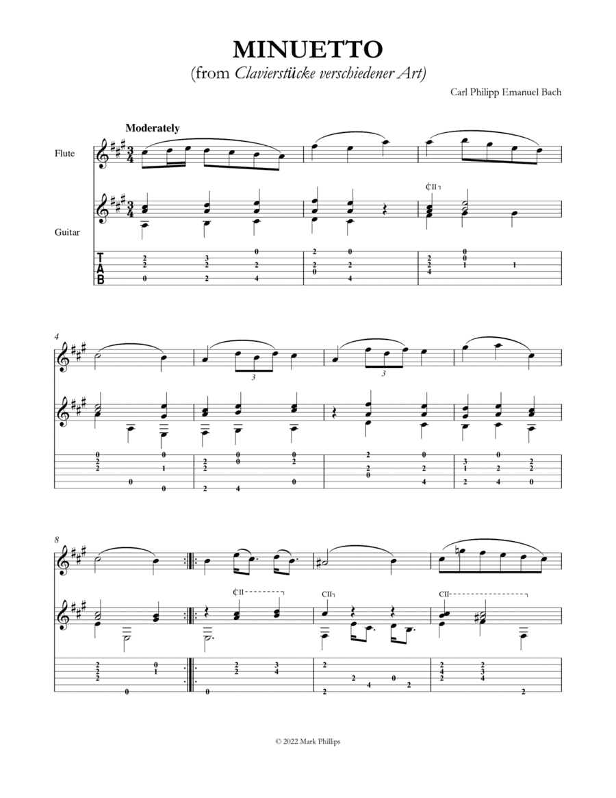 Minuetto (from Clavierstu¨cke verschiedener Art) (arr. Mark Phillips)