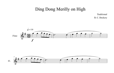 Ding Dong Merrily on High (Flute Solo) (arr. B. C. Dockery)