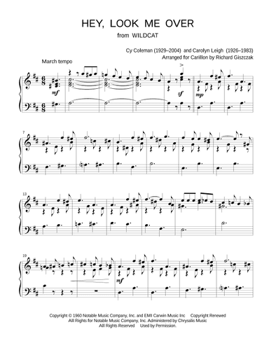 Hey, Look Me Over (arr. Richard Giszczak)