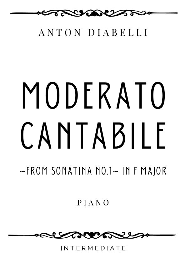 Diabelli - Sonatina No. 1 (Moderato Cantabile) in F Major - Intermediate (arr. Piacere Music Sheets)