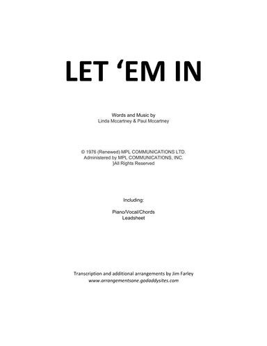 Let 'em In (arr. Jim Farley)