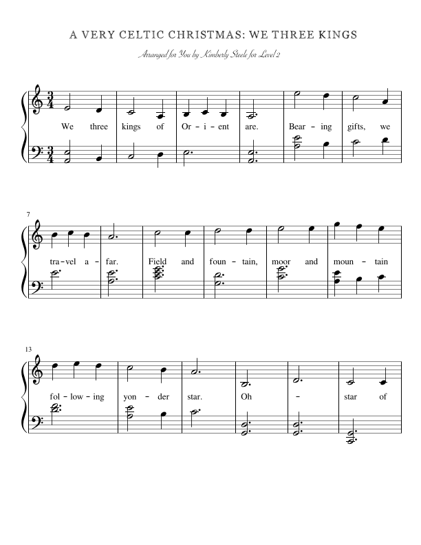 A Very Celtic Christmas Level 2: We Three Kings (arr. Kimberly Steele)