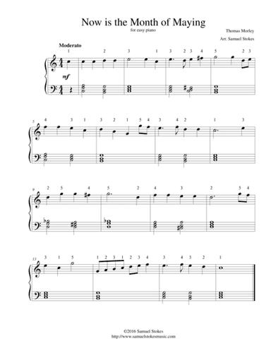 Now is the Month of Maying - easy piano (arr. Samuel Stokes)