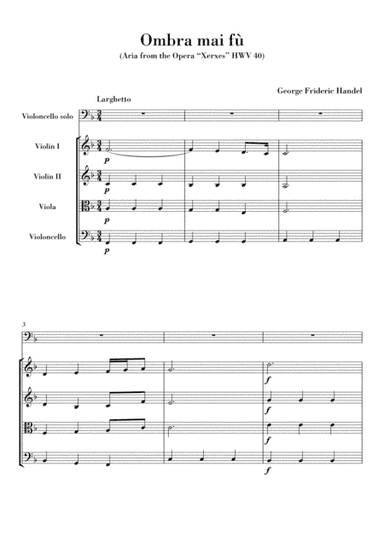 Ombra mai fu (for Violoncello and String Quartet) (arr. Ahiva Editions)