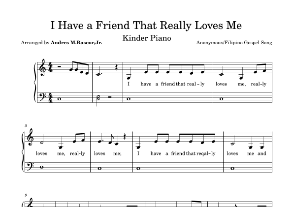 I Have a Friend That Really Loves Me (arr. Andres Montecillo Bascar, Jr.)