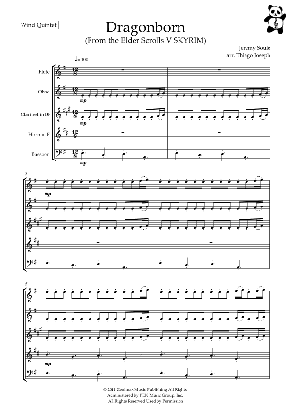 Dragonborn (skyrim Theme) (arr. Thiago Joseph)