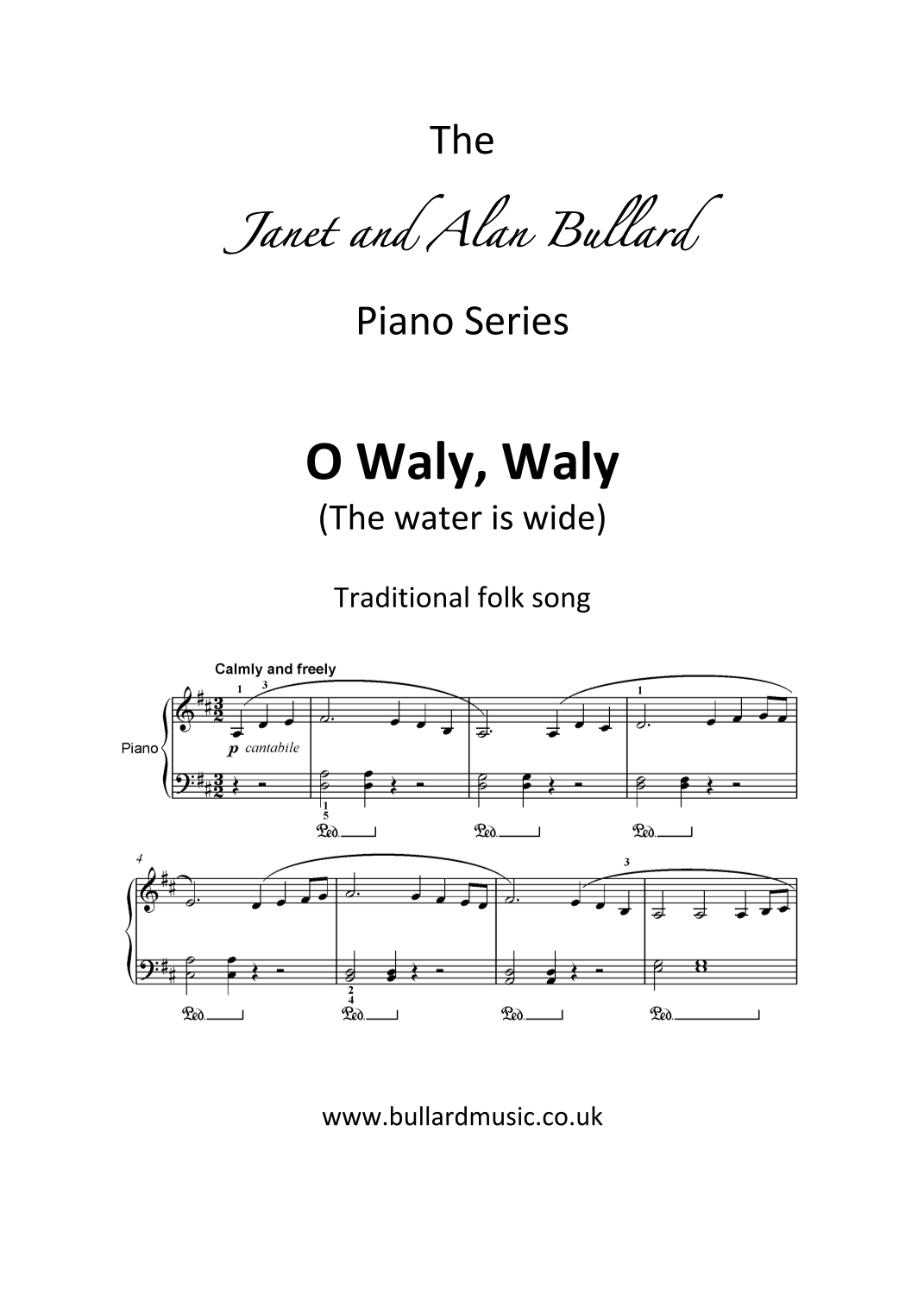 O Waly, Waly (The water is wide) - Janet and Alan Bullard Piano Series (arr. Janet and Alan Bullard (The Janet and Alan Bullard Piano Series))