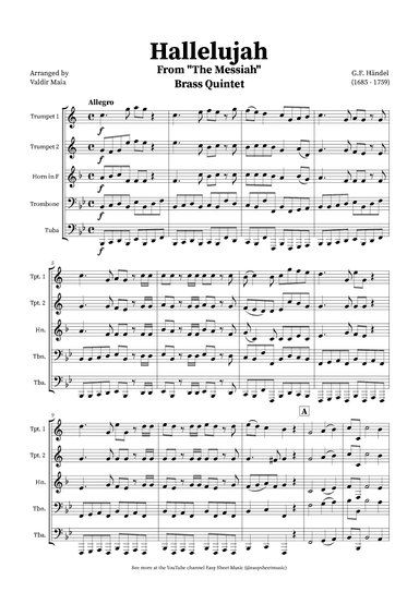 Hallelujah Chorus from Messiah - Brass Quintet (arr. Valdir Maia)