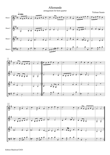 Allemande (arr. Edition Maulwurf)