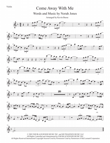 Come Away With Me (arr. Kevin Busse)