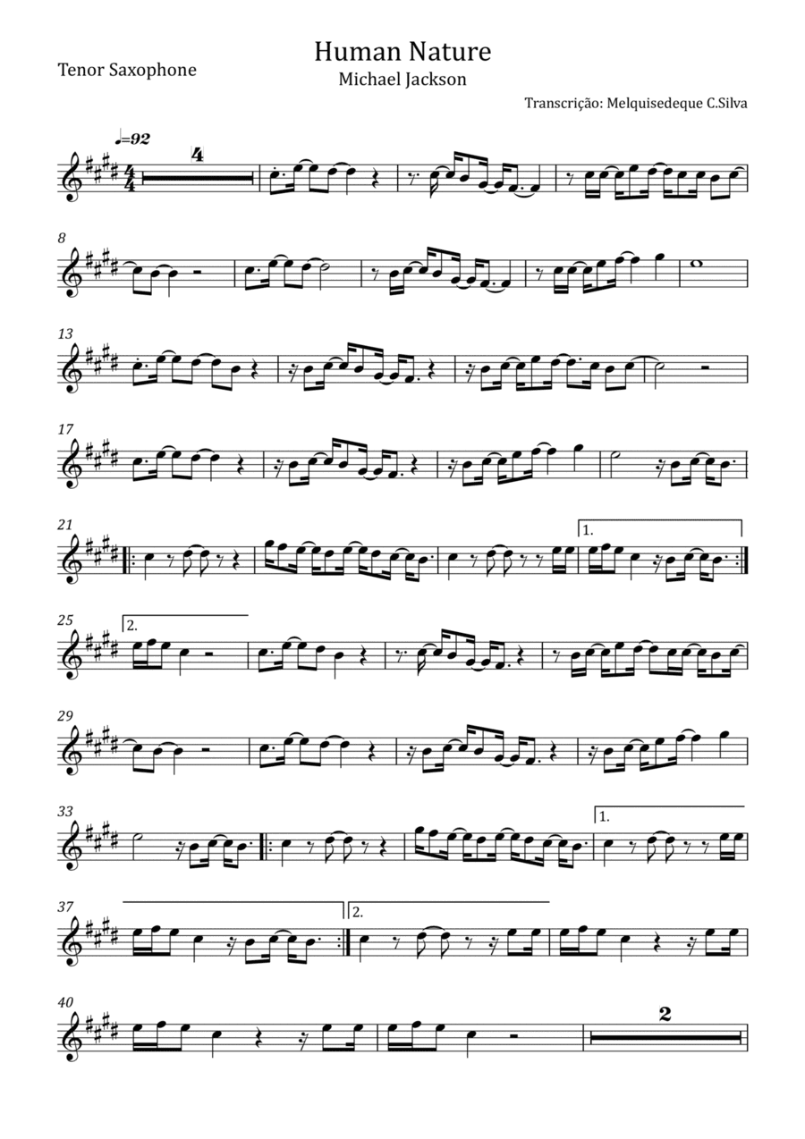 Human Nature (arr. Melquisedeque C.Silva)