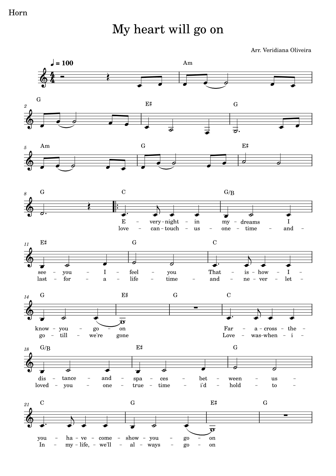My Heart Will Go On (love Theme From 'titanic') (arr. Veridiana Oliveira)