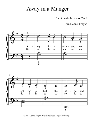 Away in a Manger (big alpha note notation) (arr. Dennis Frayne)