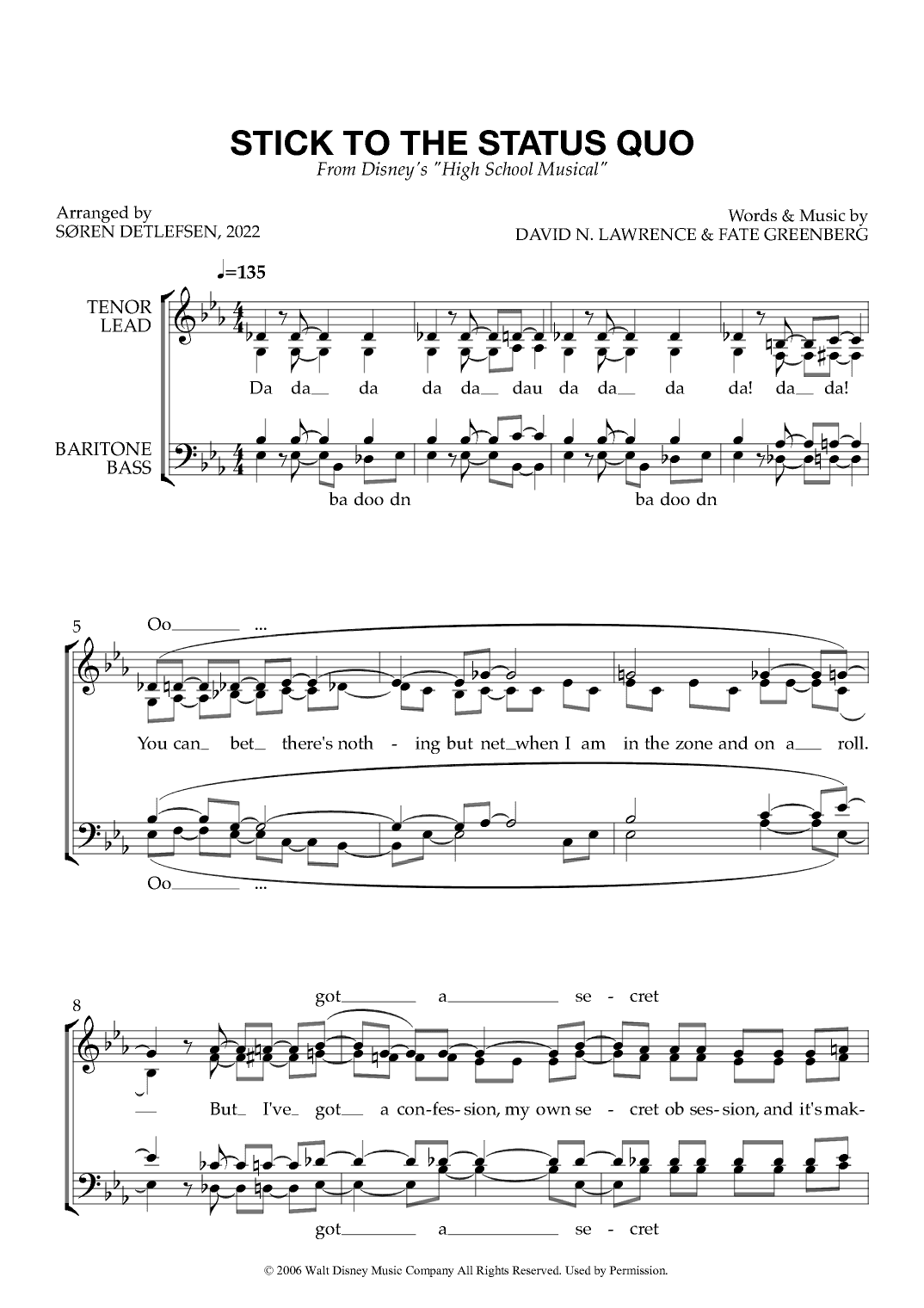 Stick To The Status Quo (arr. Søren Detlefsen)
