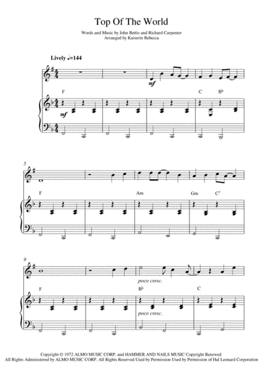 Top Of The World (arr. Kaiserin Rebecca)