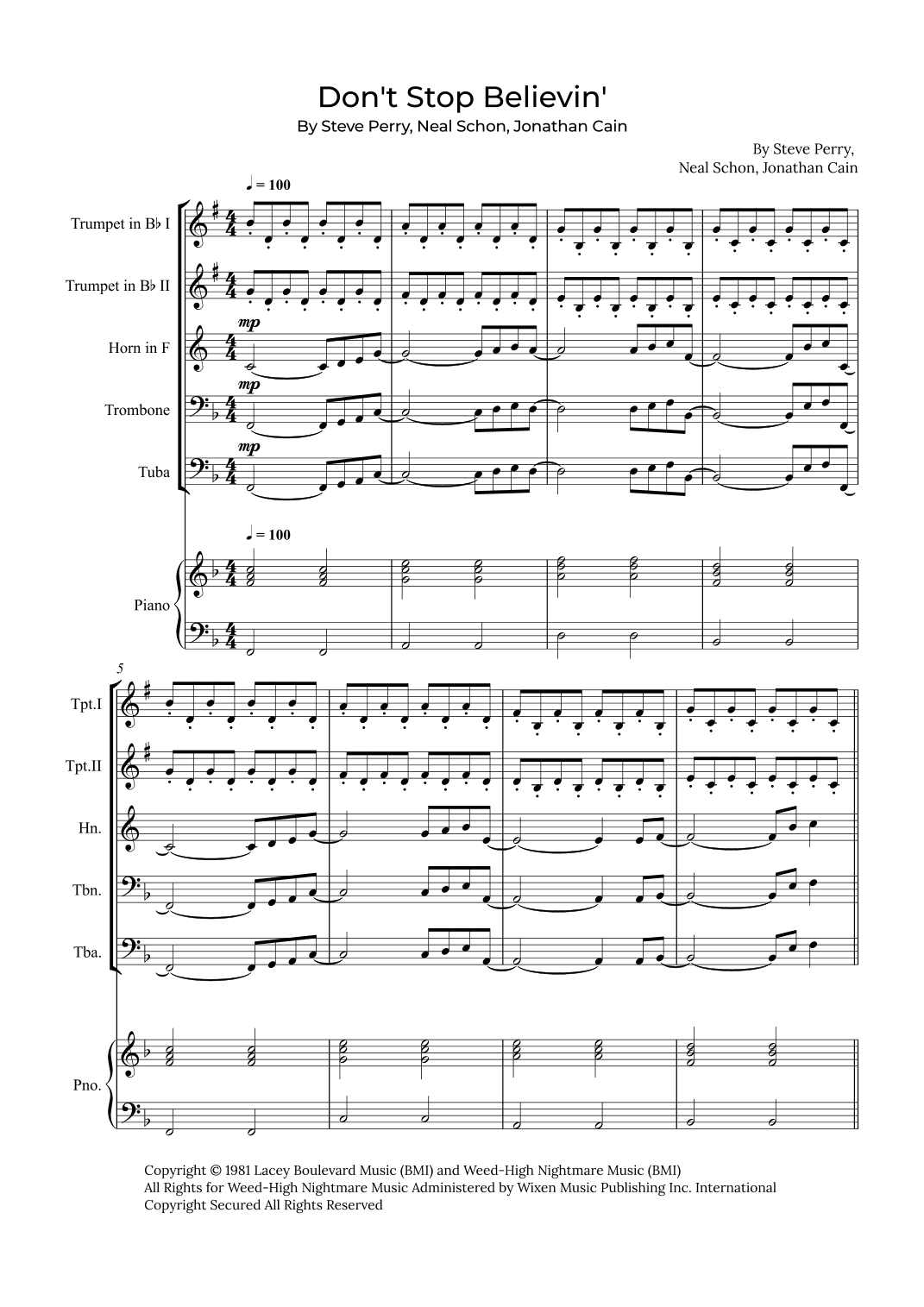 Don't Stop Believin' (arr. Alex Nunes Rodrigues)