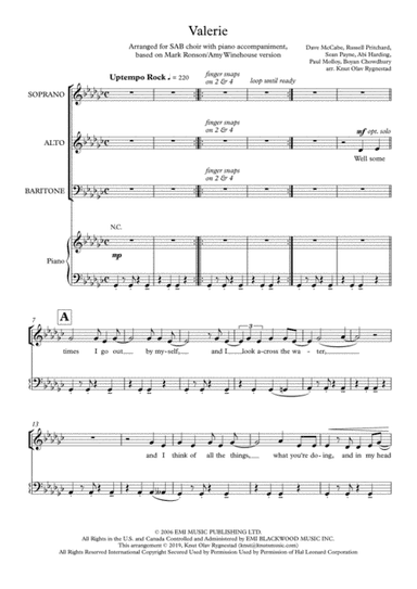 Valerie (arr. Knut Olav Rygnestad)