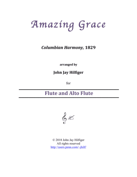 Amazing Grace for Flute and Alto Flute (arr. John Jay Hilfiger)