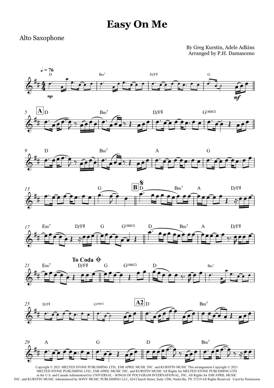 Easy On Me (arr. P.H. Damasceno)
