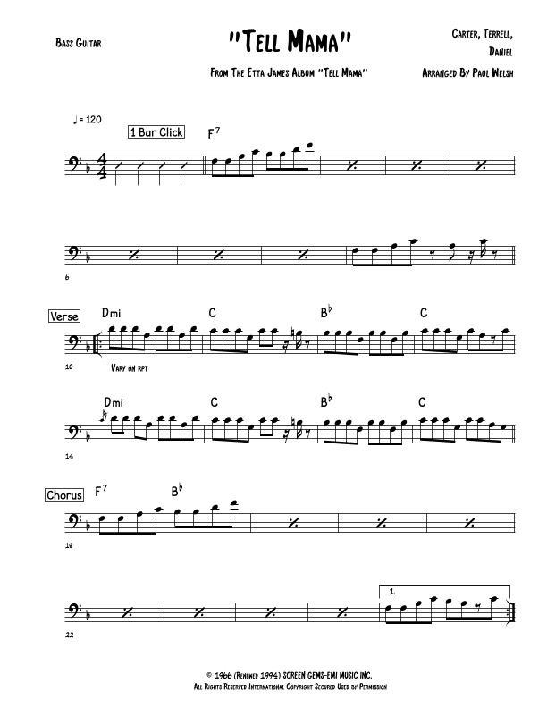 Tell Mama (arr. P Welsh)