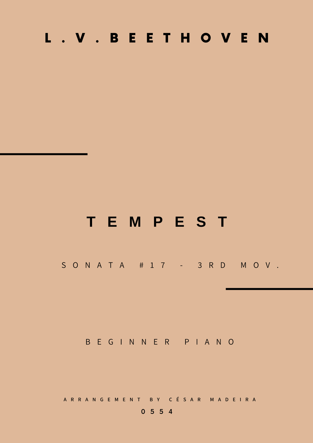 Tempest (3rd mov.) - Easy Piano (arr. César Madeira)