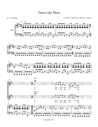 Times Like These (arr. Scott Pietrangelo)