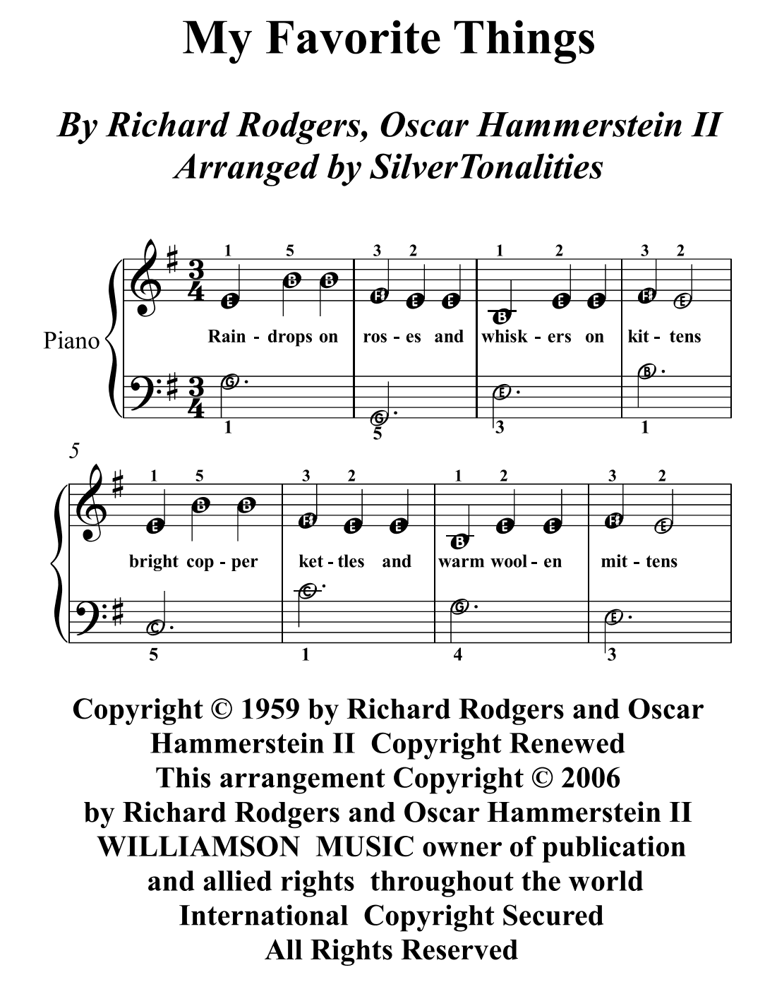My Favorite Things (arr. SilverTonalities)