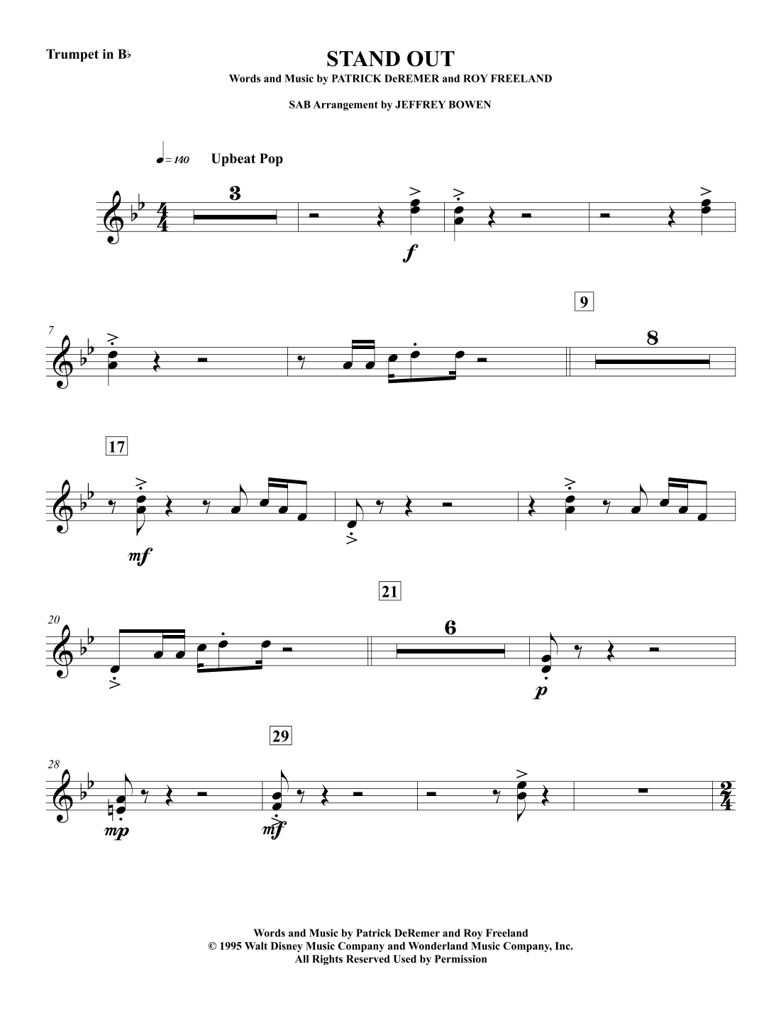 Stand Out (arr. Jeffrey Bowen)