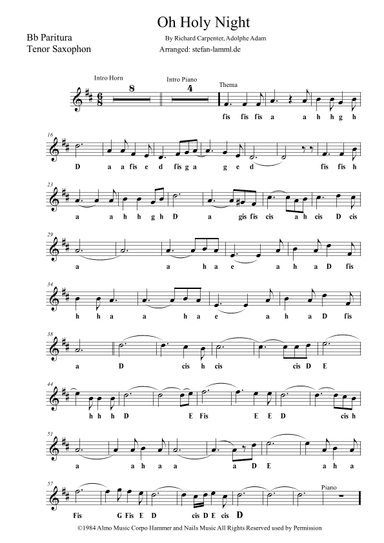 O Holy Night (arr. stefan-lamml.de)