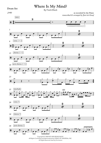 Where Is My Mind? (arr. Joeri de Graaf)