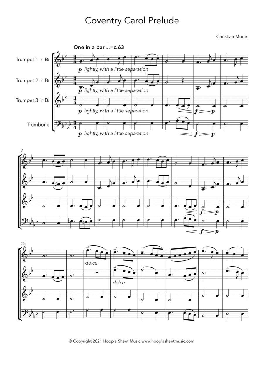 Coventry Carol Prelude (arr. Hoopla Sheet Music)