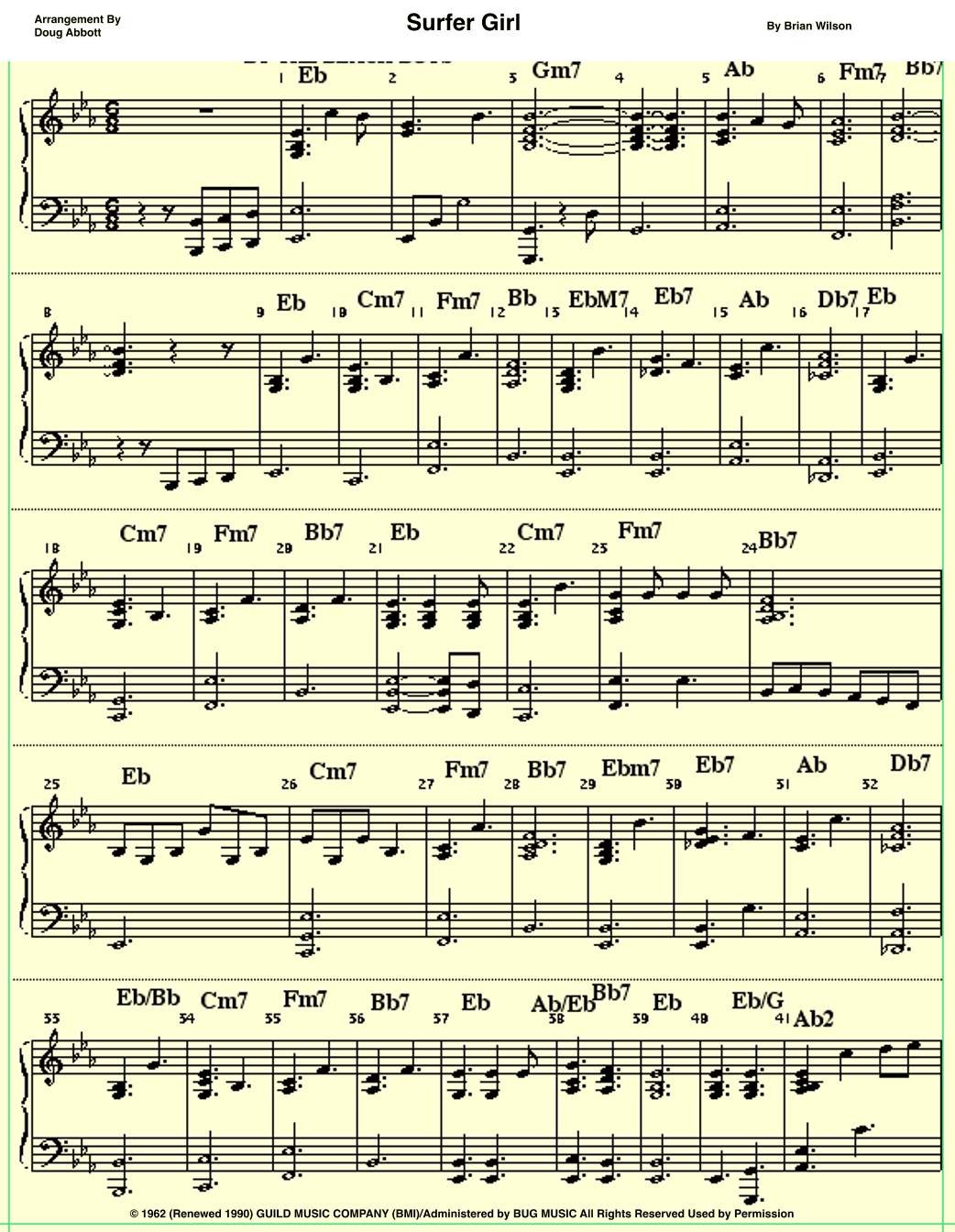 Surfer Girl (arr. Doug Abbott)