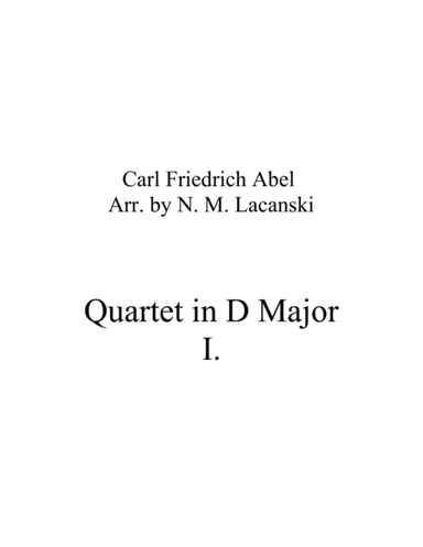 Quartet in D Major Movement 1 (arr. Nick Lacanski)