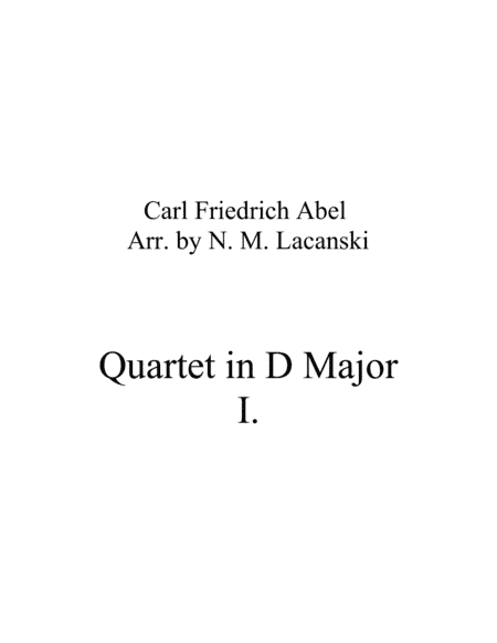 Quartet in D Major Movement 1 (arr. Nick Lacanski)