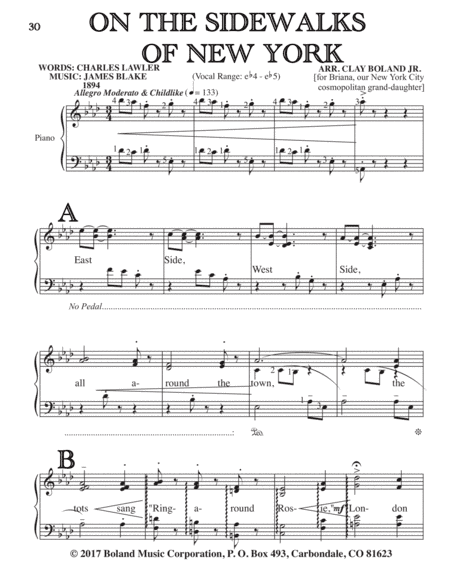 ON THE SIDEWLKS OF NEW YORK (arr. Clay Boland Jr.)