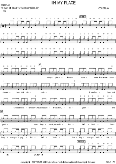 In My Place (arr. COPYDRUM)