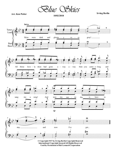 Blue Skies (arr. Ken Potter)
