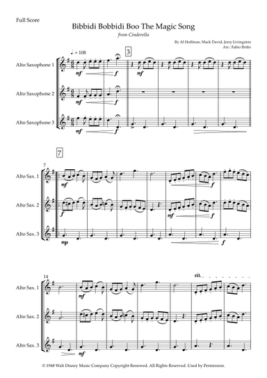 Bibbidi-bobbidi-boo (the Magic Song) (arr. Fabio Britto)