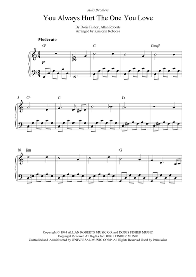 You Always Hurt The One You Love (arr. Kaiserin Rebecca)