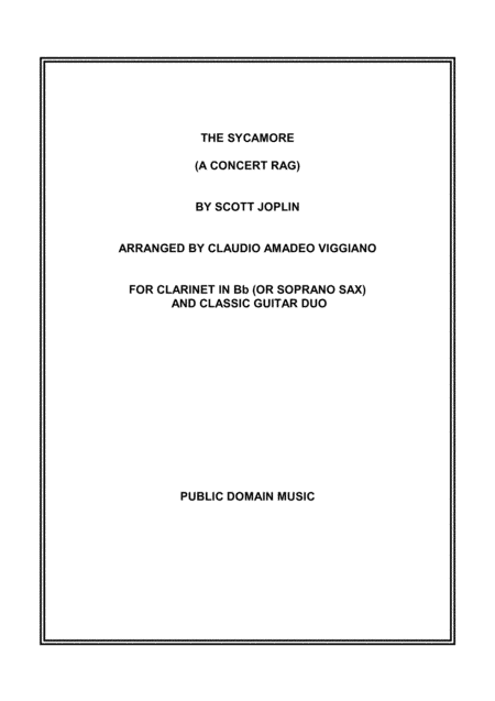 The Sycamore (A Concert Rag) (arr. Claudio Amadeo Viggiano)