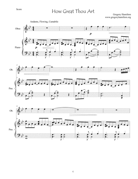 How Great thou Art - for Oboe and Piano (arr. Dr. Gregory Hamilton)